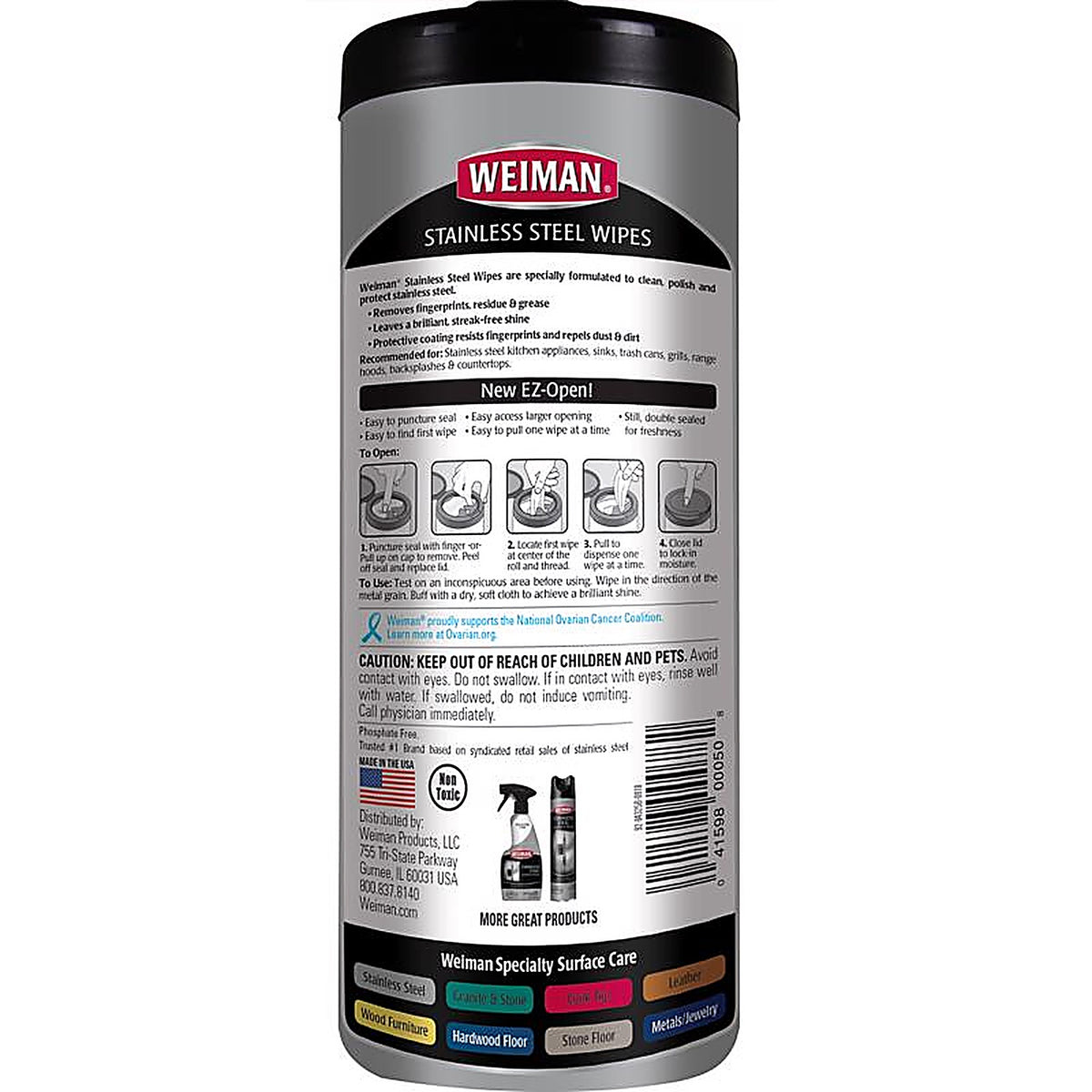 Weiman - 92 - Fresh Clean Scent Stainless Steel Cleaner 30 Pack Wipes