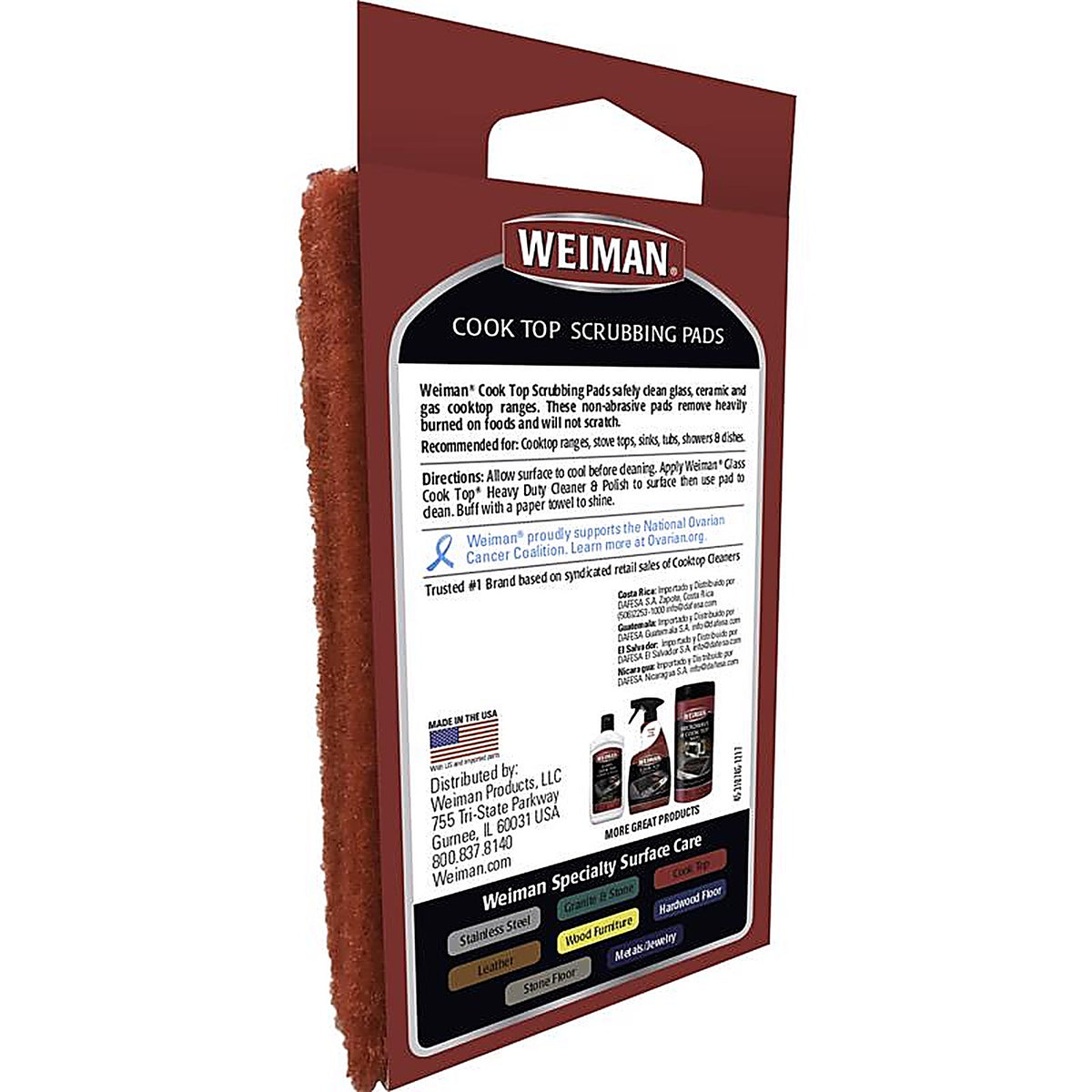 Weiman - 45 - No Scent Cooktop Scrubbing Pads 3 CT Sponge