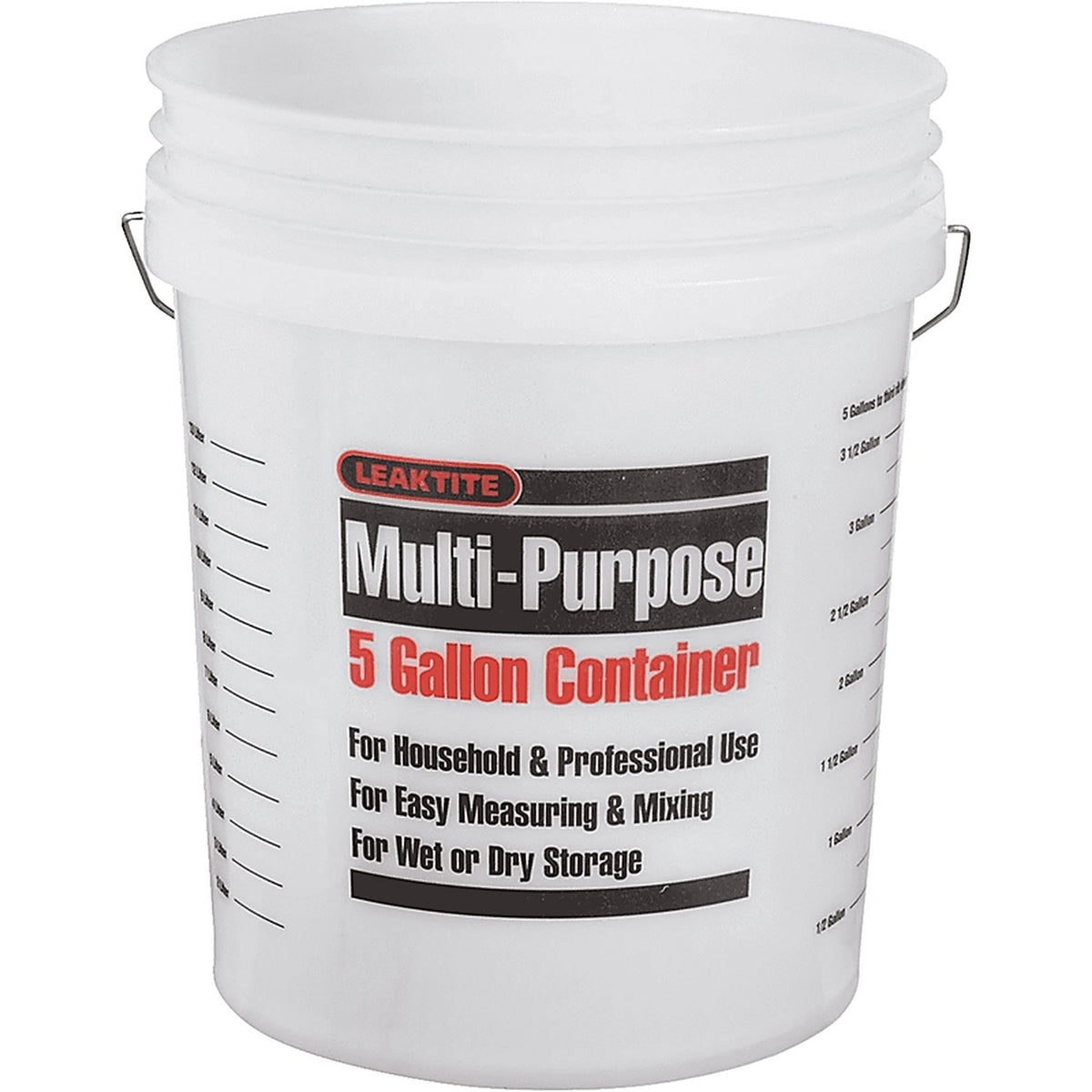 Leaktite 005GFNAT120 Clear 5 gal. Plastic Bucket