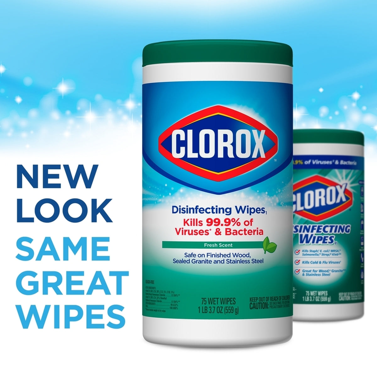 CLOROX 01656 Clorox Fresh Scent Disinfecting Wipes 75 pk