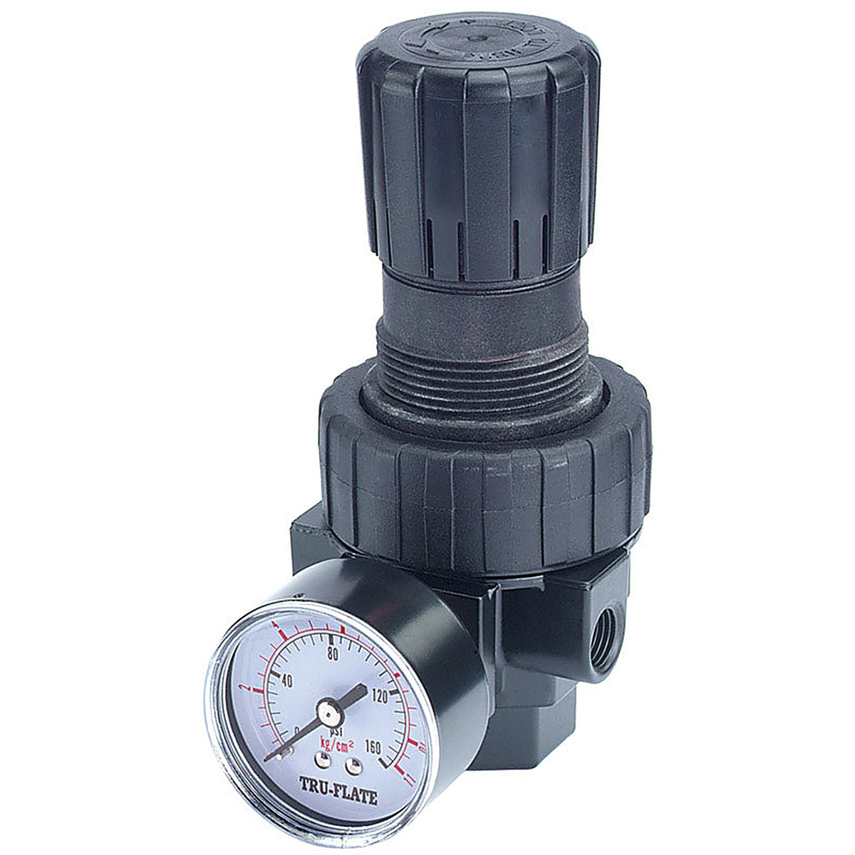 Tru-Flate TRFL24404 Plastic Compact Regulator with Gauge 1/4 in. NPT 160 psi 1 pc