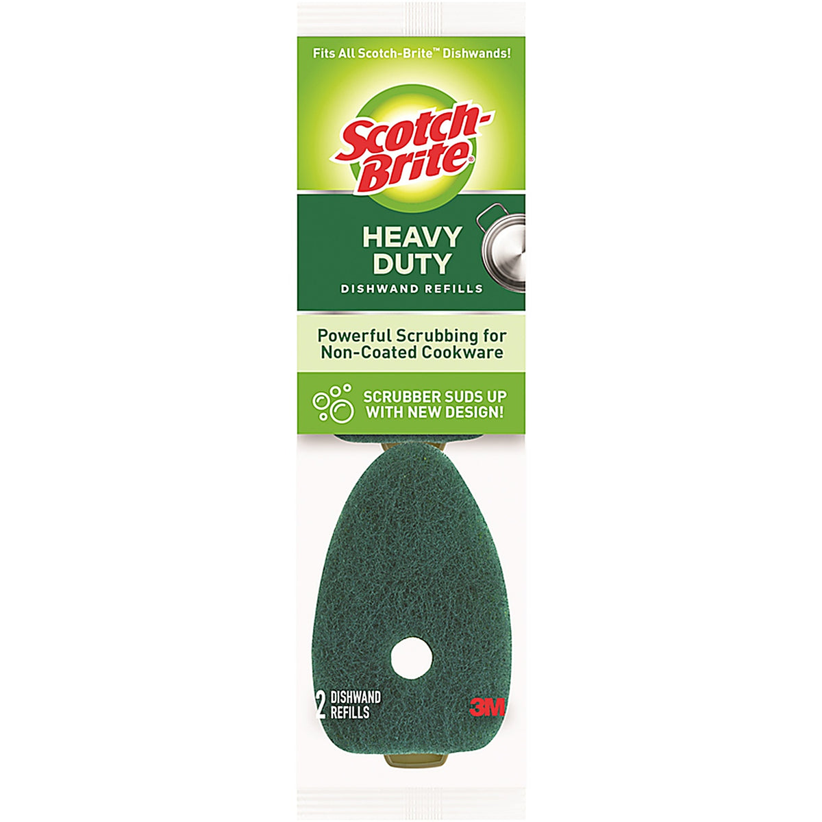3M 481-7-RSC Scotch-Brite Heavy Duty Dishwand Scrubber Refill For Kitchen 2/Pack