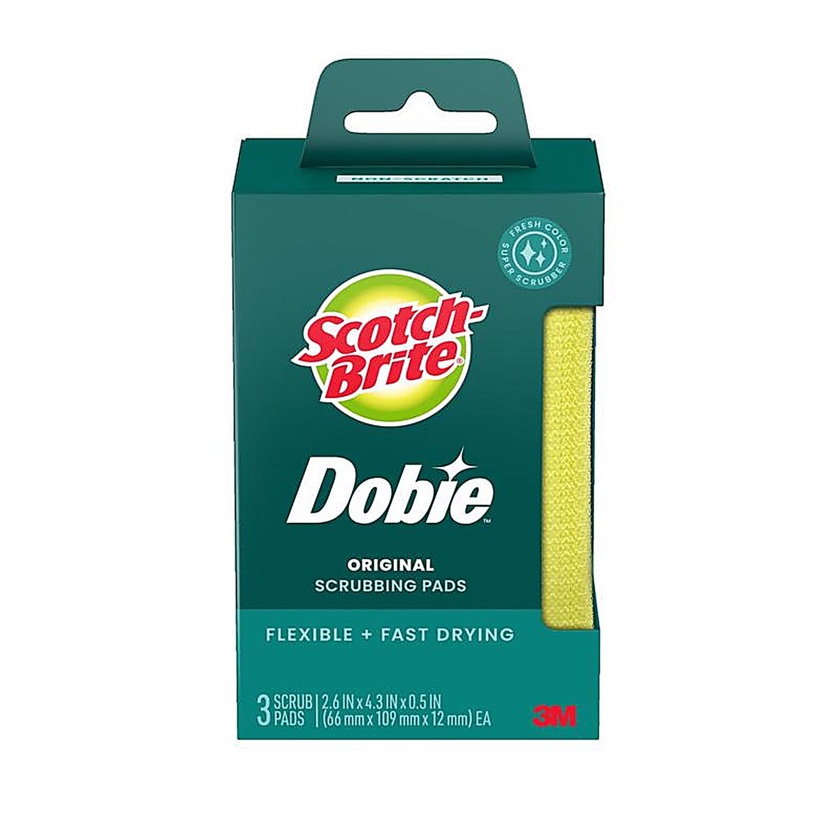 3M 723-2F Scotch-Brite Medium Duty Cleaning Pad For All Purpose 4.3 in. L 3/Pack