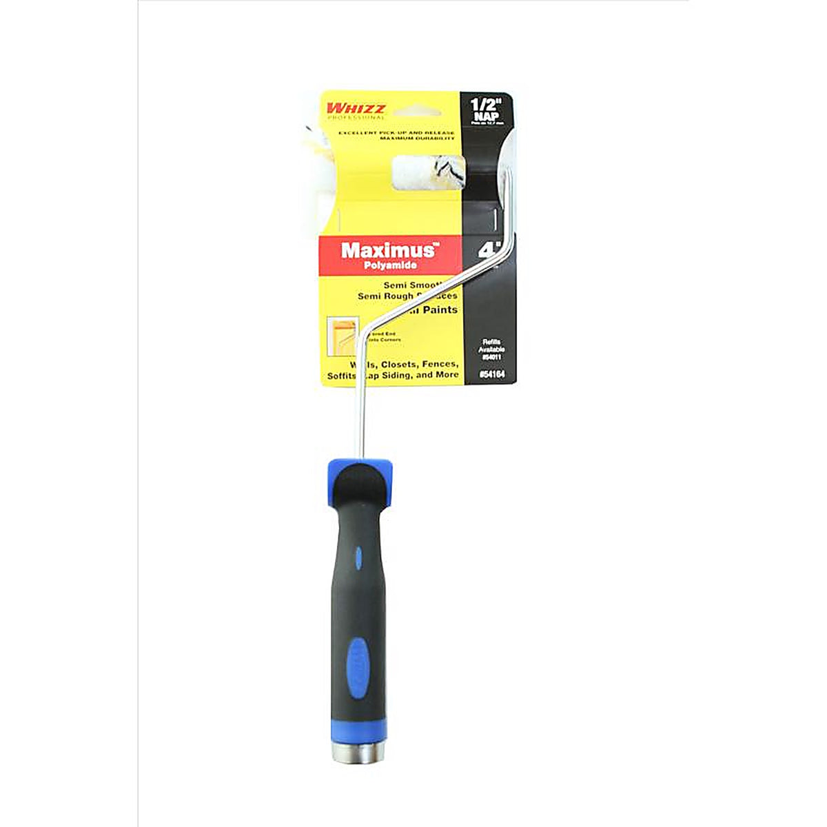 Whizz 54164 4 in. W Mini Paint Roller Frame and Cover Threaded End