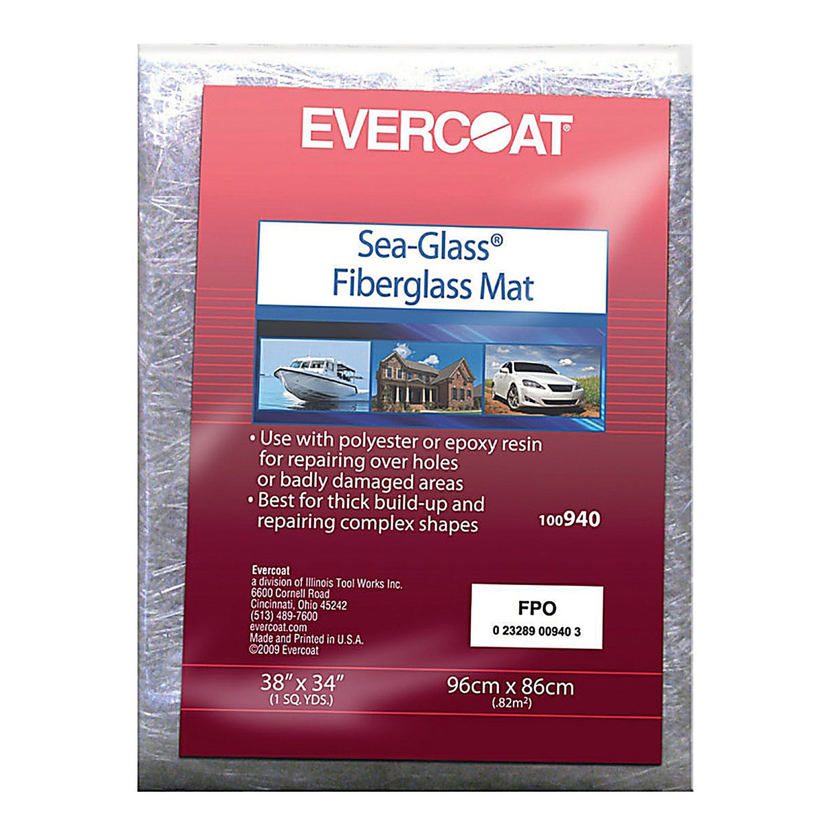 Evercoat 100940 Sea-Glass Fiberglass Mat 1 qt