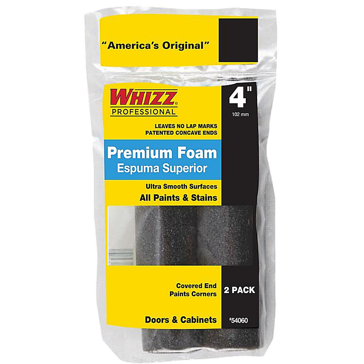 Whizz 54060 Foam 4 in. W x 1/2 in. Mini Paint Roller Cover 2/Pack