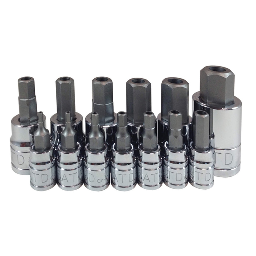 ATD 13795 13 Pc. Tamper-Resistant Metric HEX Bit Socket Set