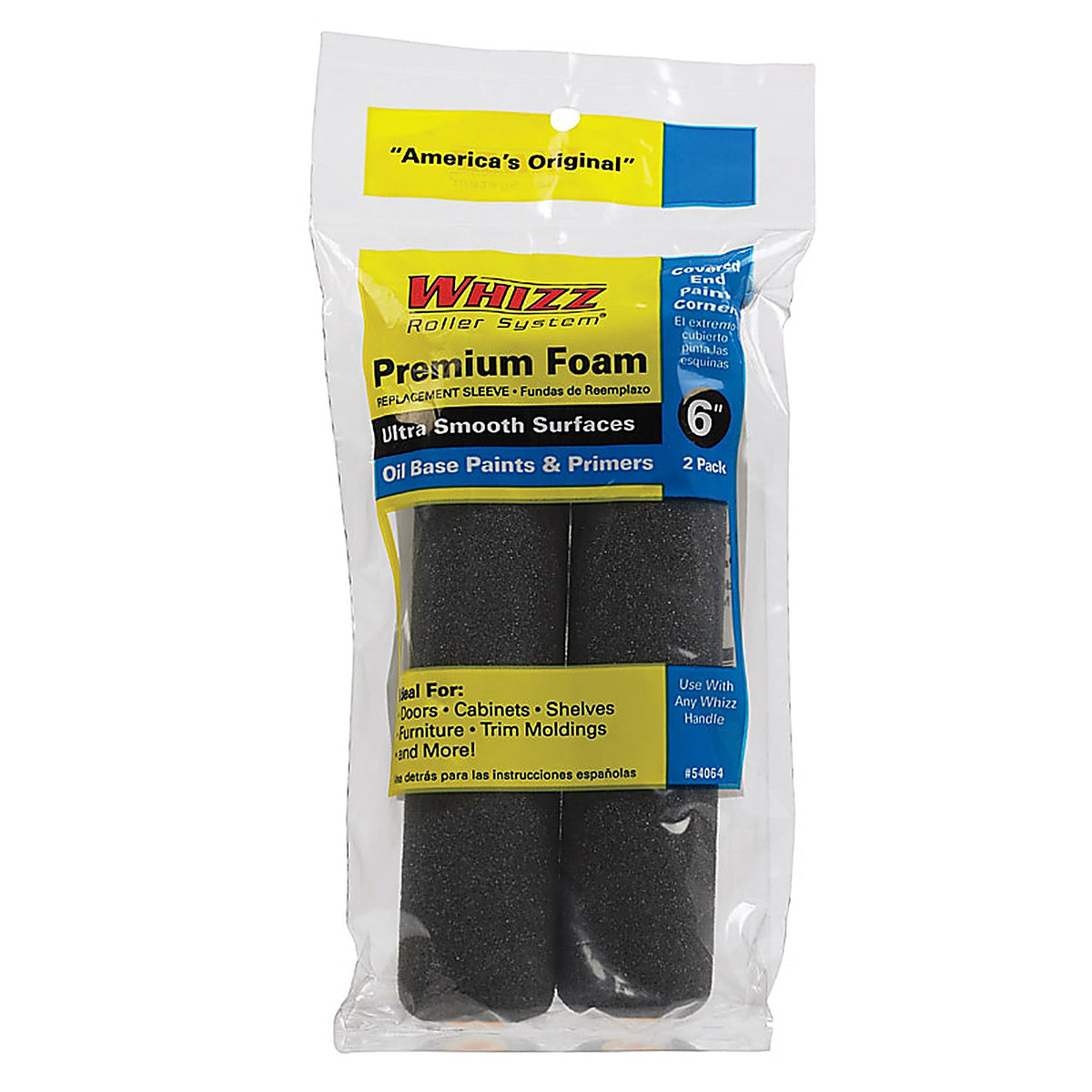 Whizz 54064 Foam 6 in. W x 1/2 in. Mini Paint Roller Cover 2/Pack