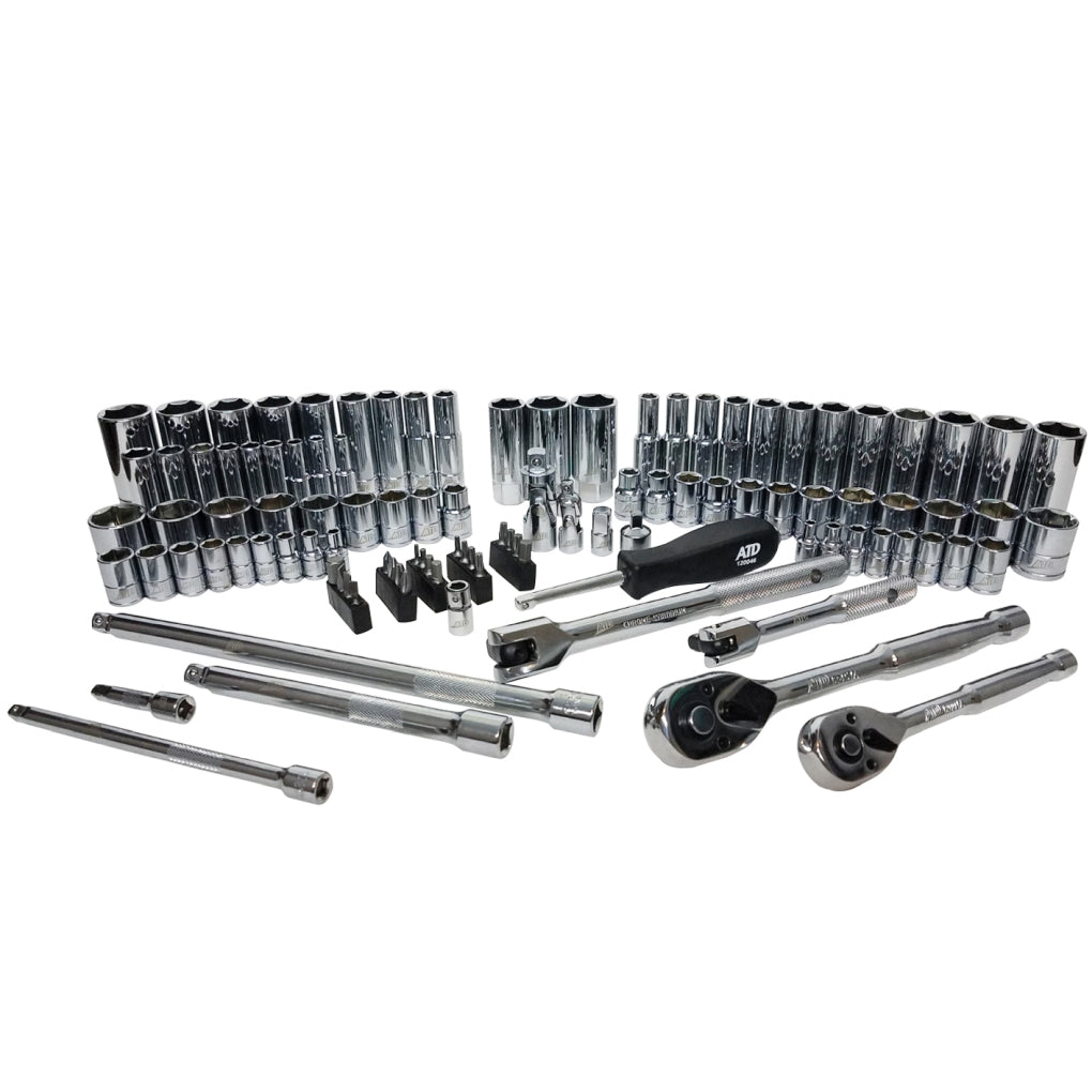 ATD - 1380 - 106 Piece SAE/Metric 1/4 and 3/8 Drive Socket Tray