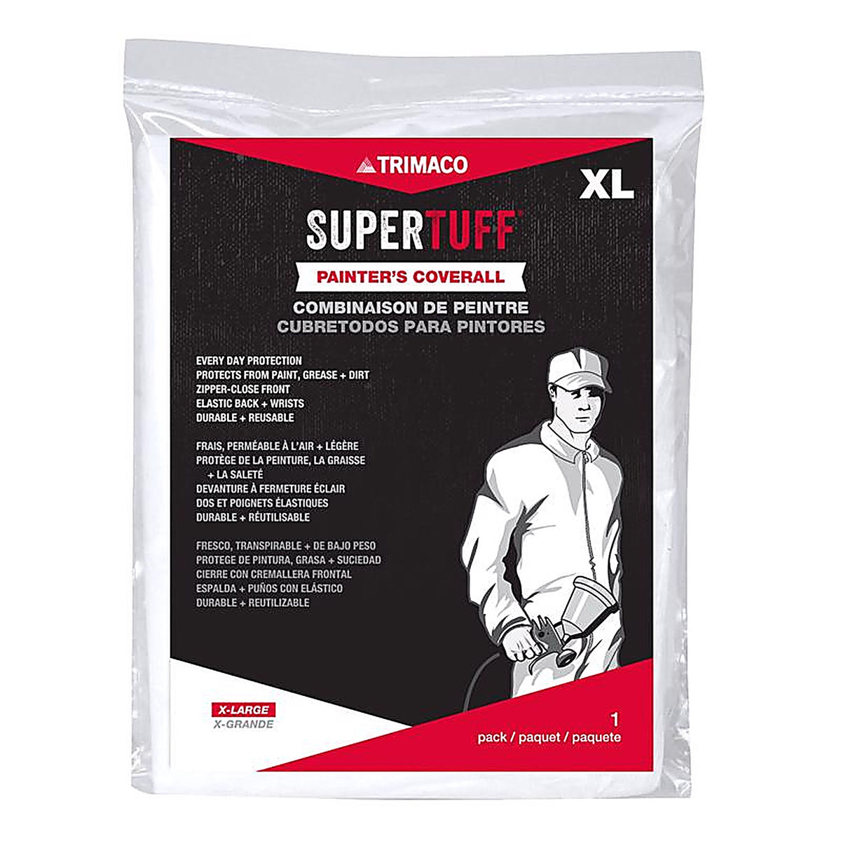 Supertuff - 09905 - Polypropylene Coveralls White XL 1 Pack