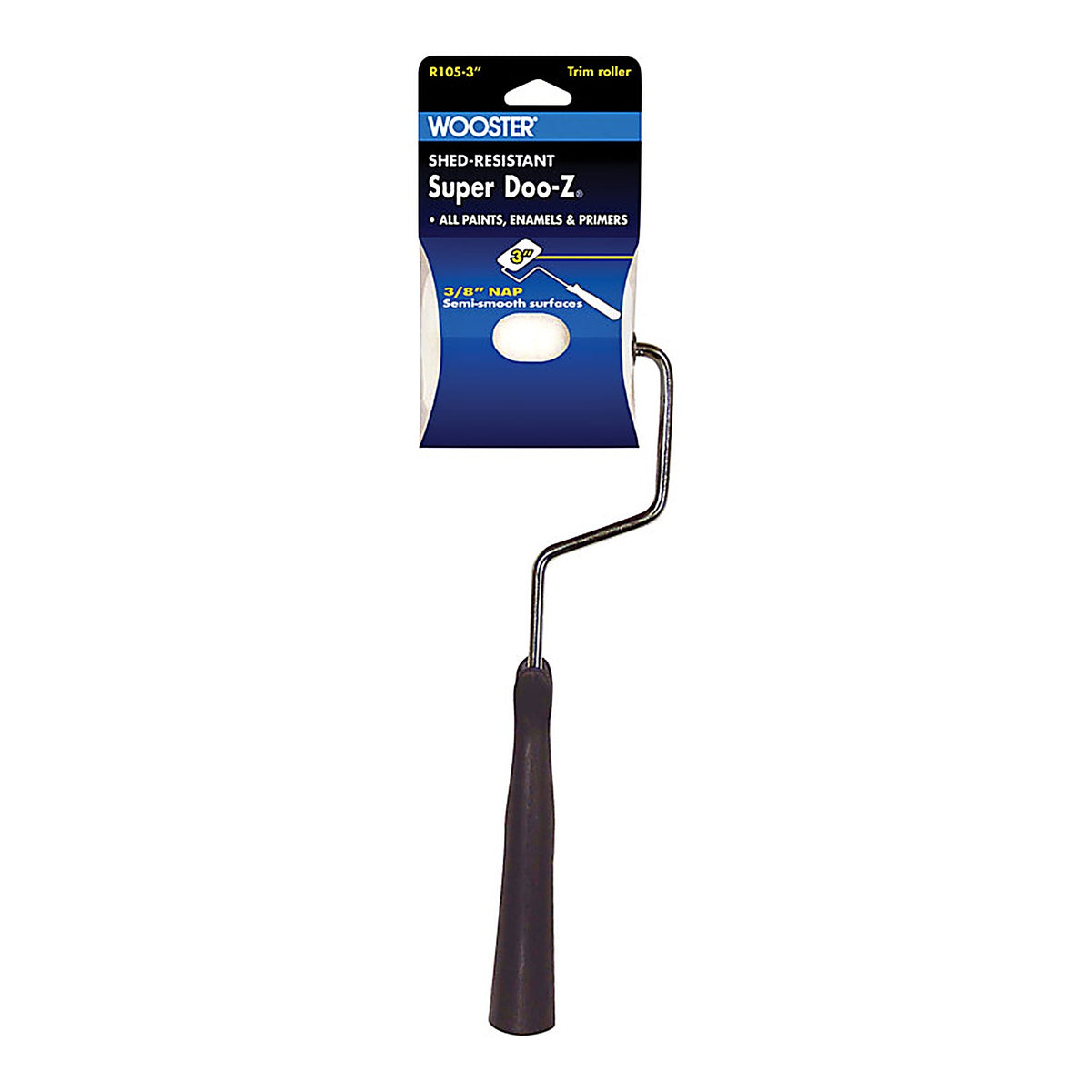 Wooster R105-3 Super Doo-Z 3 in. W Trim Paint Roller Frame and Cover Threaded End