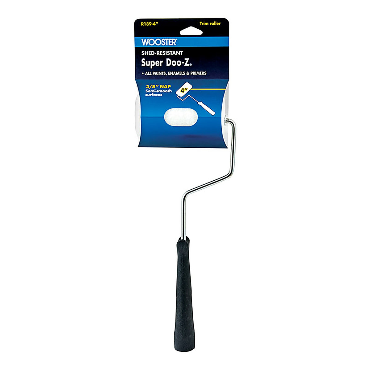 Wooster R189-4 Super Doo-Z 4 in. W Trim Paint Roller Frame and Cover Threaded End