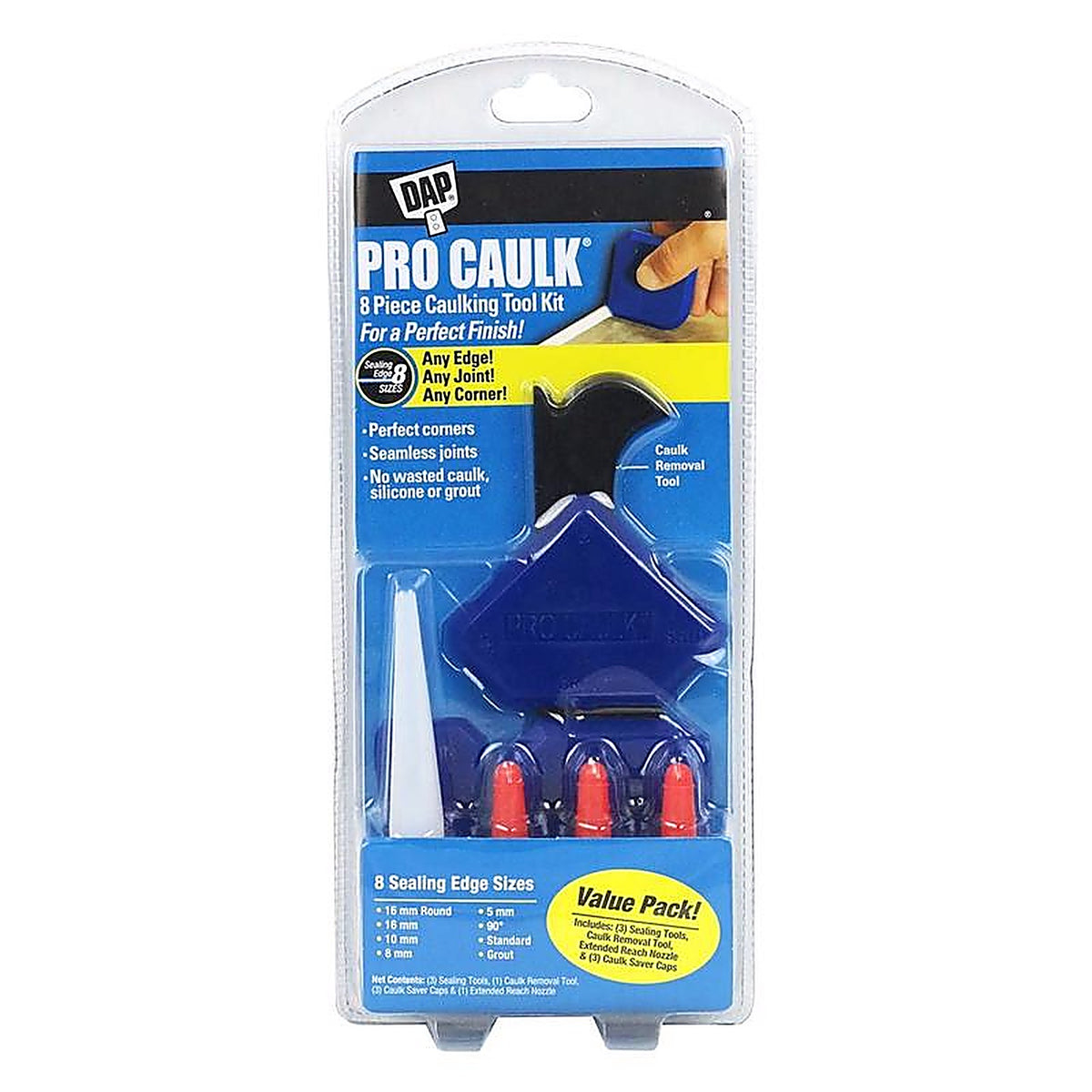 DAP 7079809125 Pro Caulk Black Professional Plastic Caulking Tool Kit 8 pc