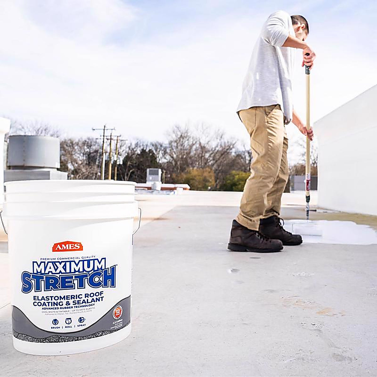 Ames - MSS5 - Maximum Stretch Bright White Acrylic Elastomeric Roof Coating