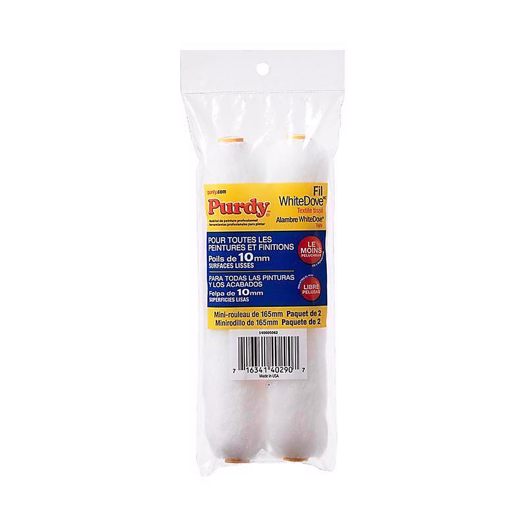 Purdy 14G605062 White Dove Dralon 6.5 in. W X 3/8 in. S Mini Paint Roller Cover 2 pk