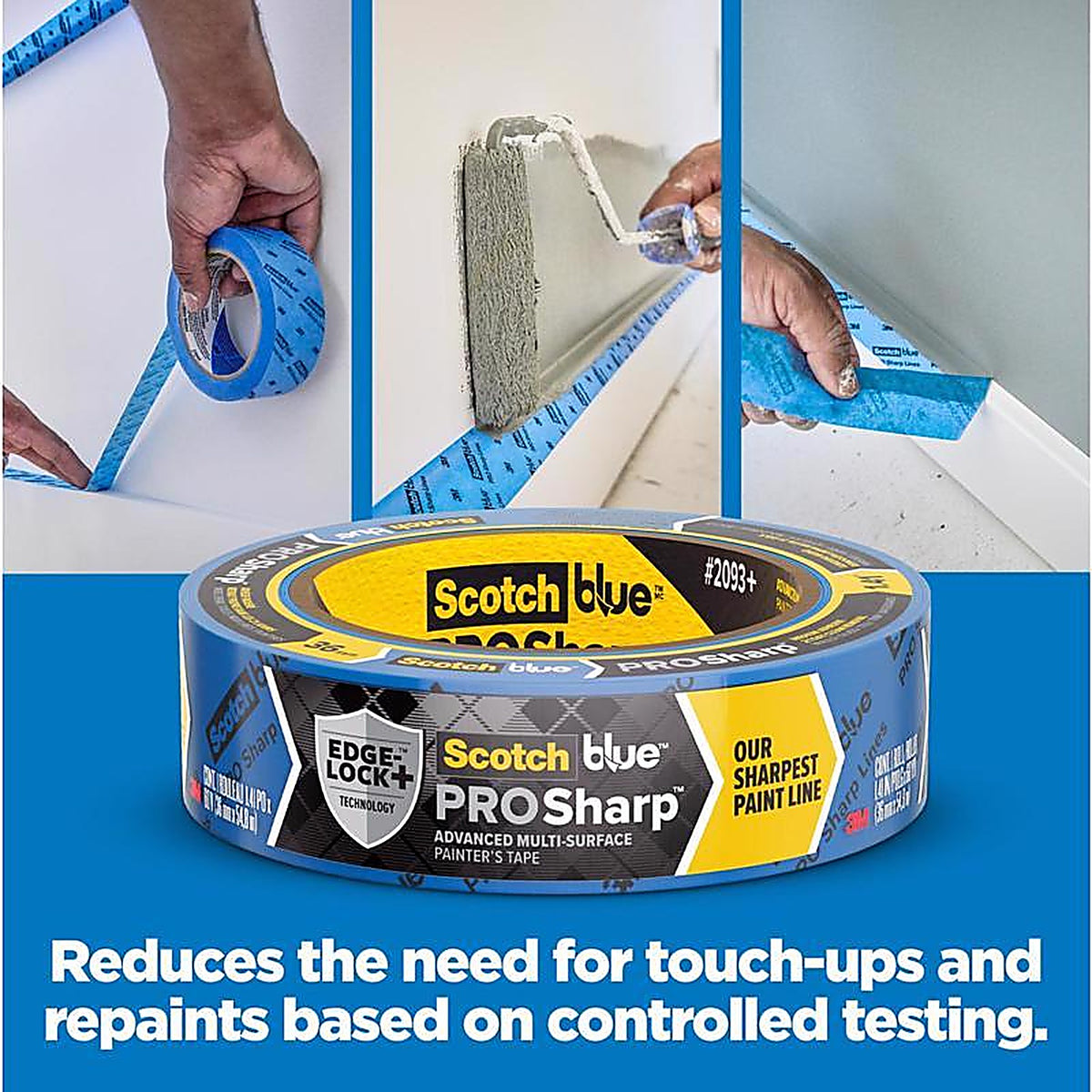 3M 2093-48NC ScotchBlue 1.88in. W x 60yd. L Blue Medium Strength Painters Tape