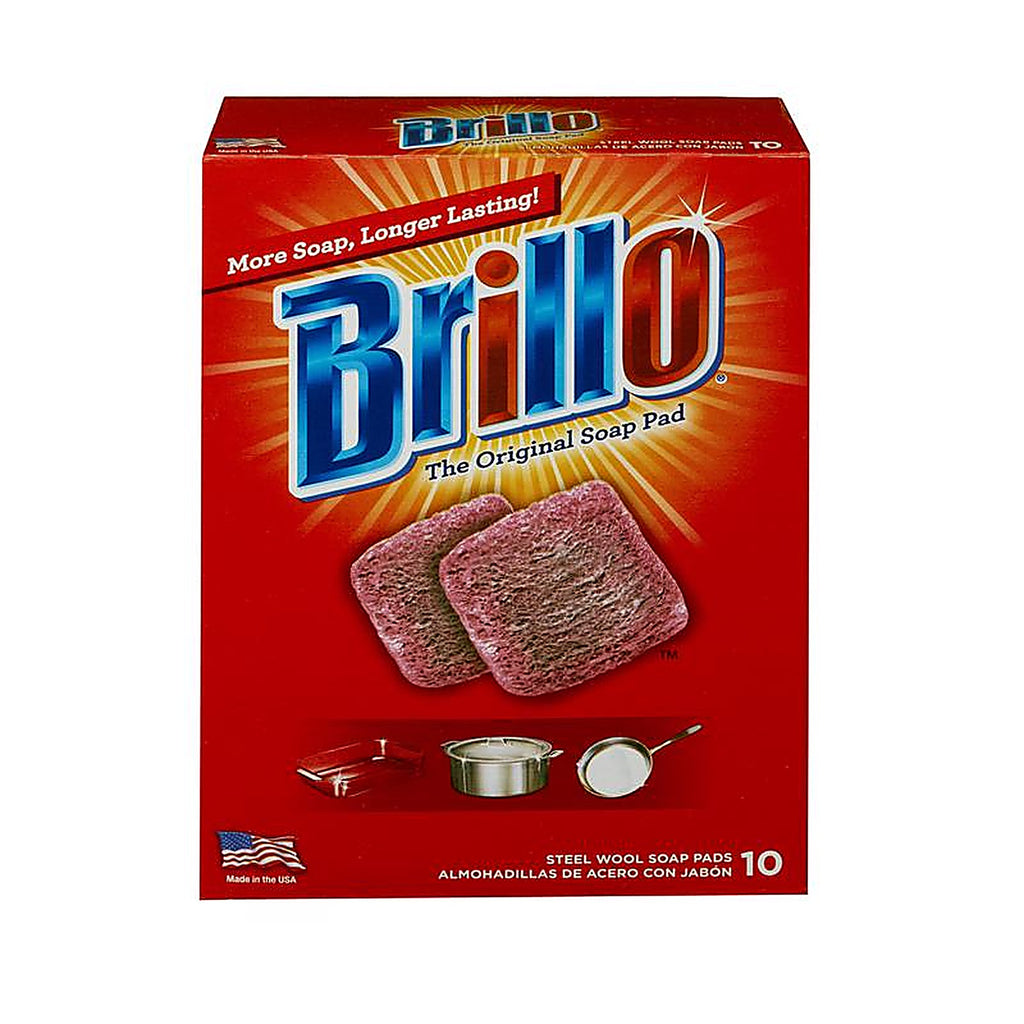 Brillo - 23310 - Heavy Duty Steel Wool Pads for Multi-Purpose 10 Piece