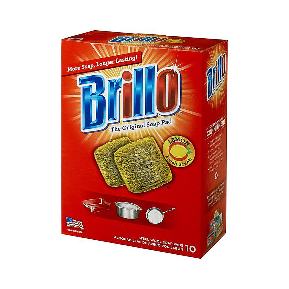 Brillo - 23320 - Heavy Duty Steel Wool Pads for Multi-Purpose 10 Pack