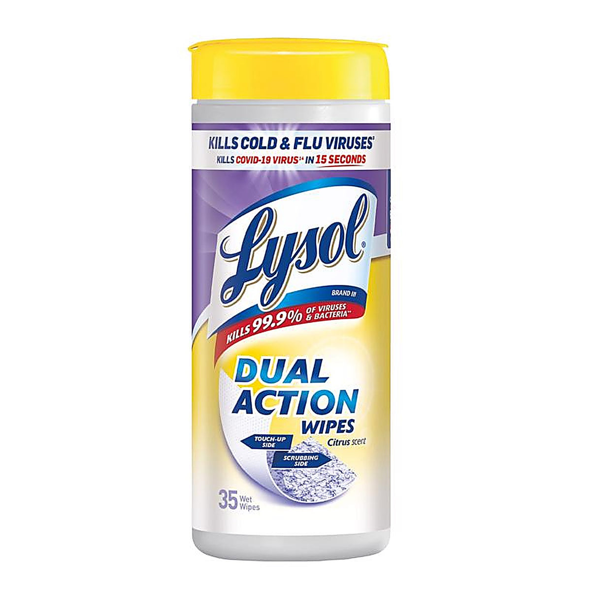 Lysol 1920081143 Dual Action Citrus Scent Anitbacterial Disinfectant 35 ct 1 pk