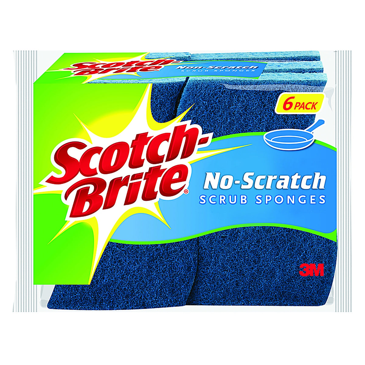 3M 526-6 Scotch-Brite Non-Scratch Scrubber Sponge For Multi-Purpose 4.4 in. L 6 pk