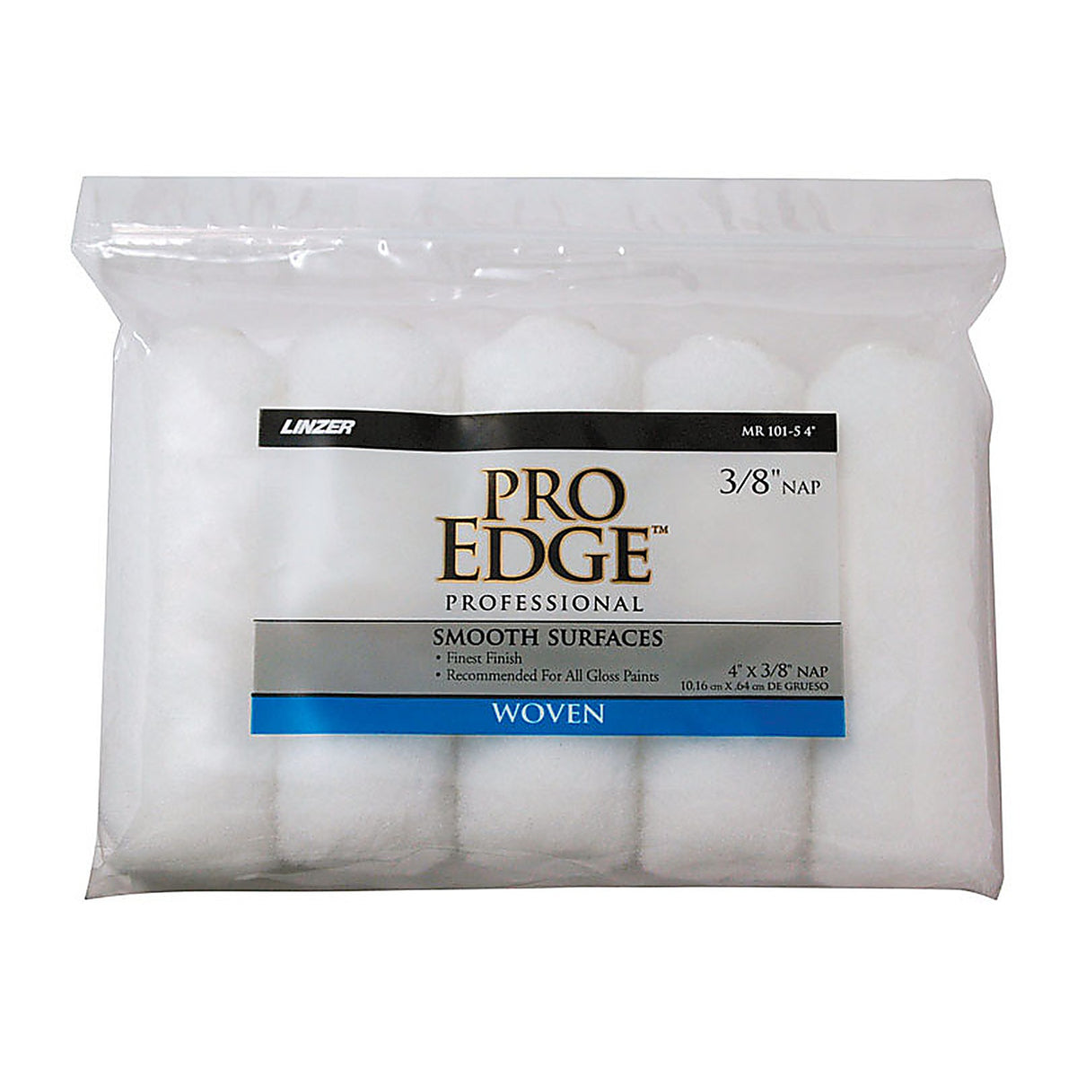 Linzer MR101-50400 Pro Edge Woven 4 in. W x 3/8 in. Mini Paint Roller Cover 5/Pack