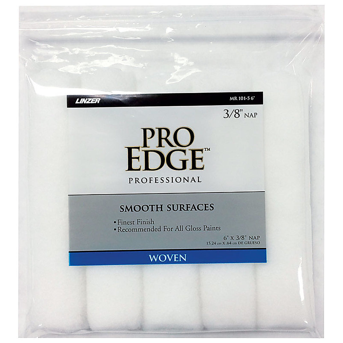 Linzer MR101-50600 Pro Edge Woven 6 in. W x 3/8 in. Mini Paint Roller Cover 5/Pack