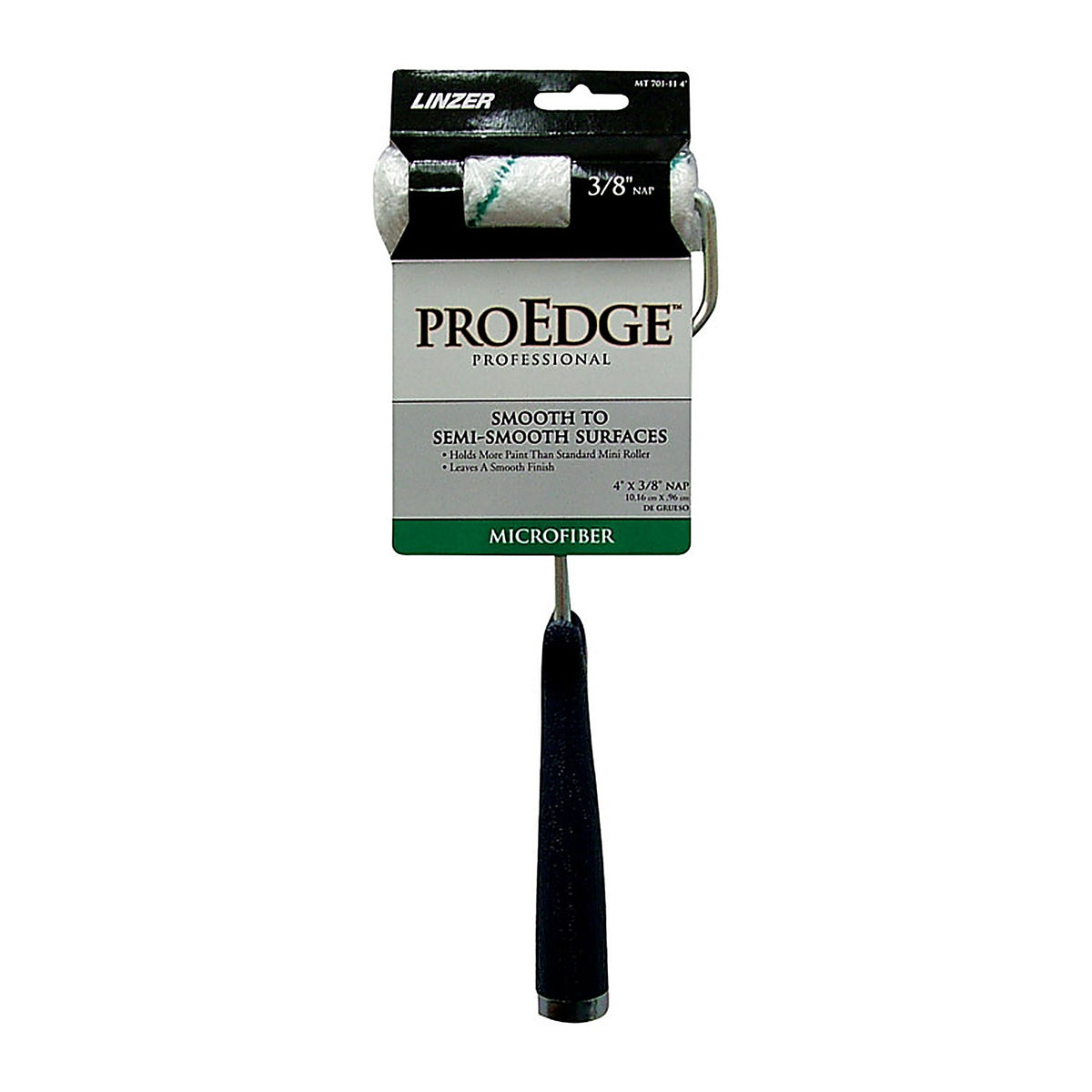 Linzer MT701-114 Pro Edge 4 in. W Mini Paint Roller Frame and Cover Threaded End