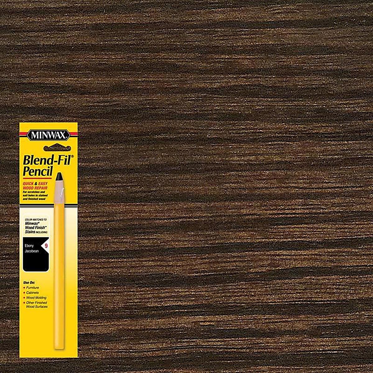 Minwax 110096666 Blend-Fil No.9 Ebony, Jacobean Wood Pencil 0.8 oz