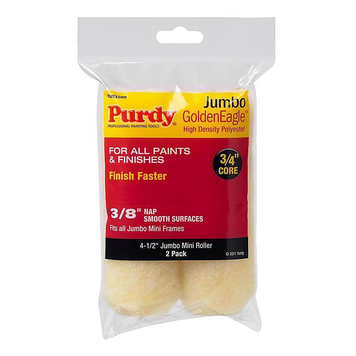 Purdy 140624022 GoldenEagle Polyester 4.5 in. W X 3/8 in. S Mini Paint Roller Cover 2 pk