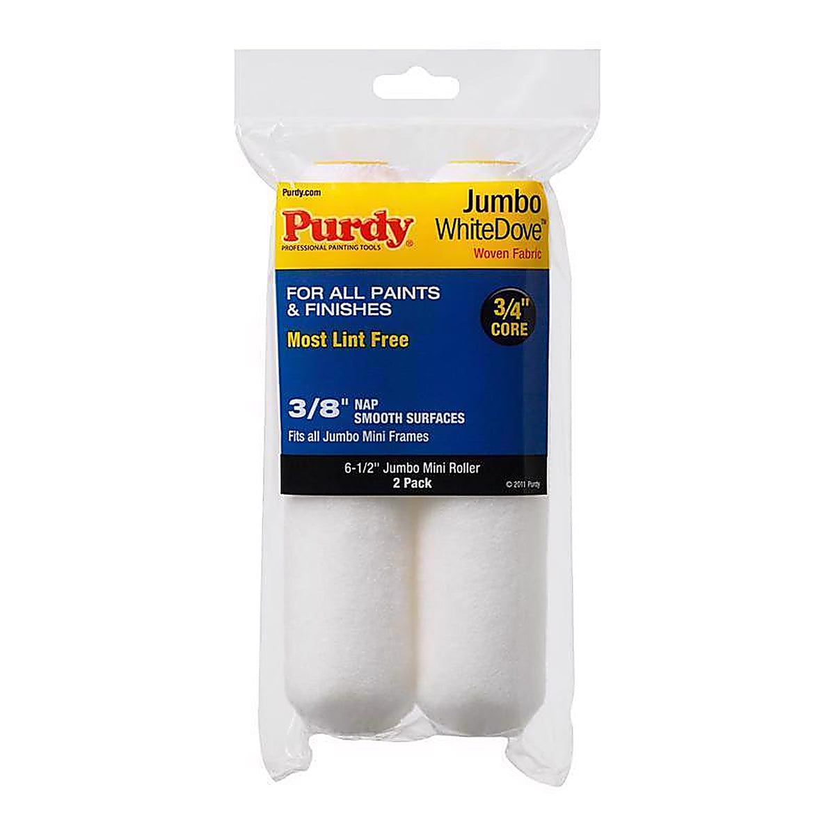 Purdy 14G626012 White Dove Dralon 6.5 in. W X 3/8 in. S Jumbo Paint Roller Cover 2 pk
