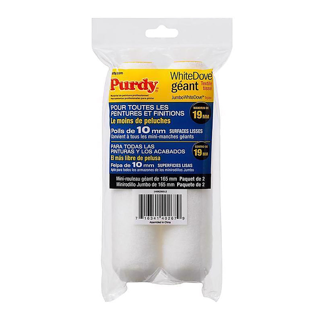 Purdy 14G626012 White Dove Dralon 6.5 in. W X 3/8 in. S Jumbo Paint Roller Cover 2 pk
