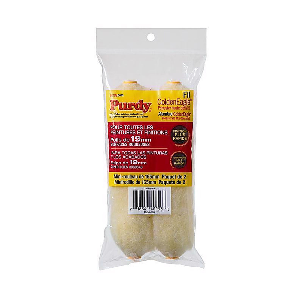 Purdy 14G626024 GoldenEagle Polyester 6-1/2 in. W X 3/4 in. S Jumbo Mini Paint Roller Cover 2 pk