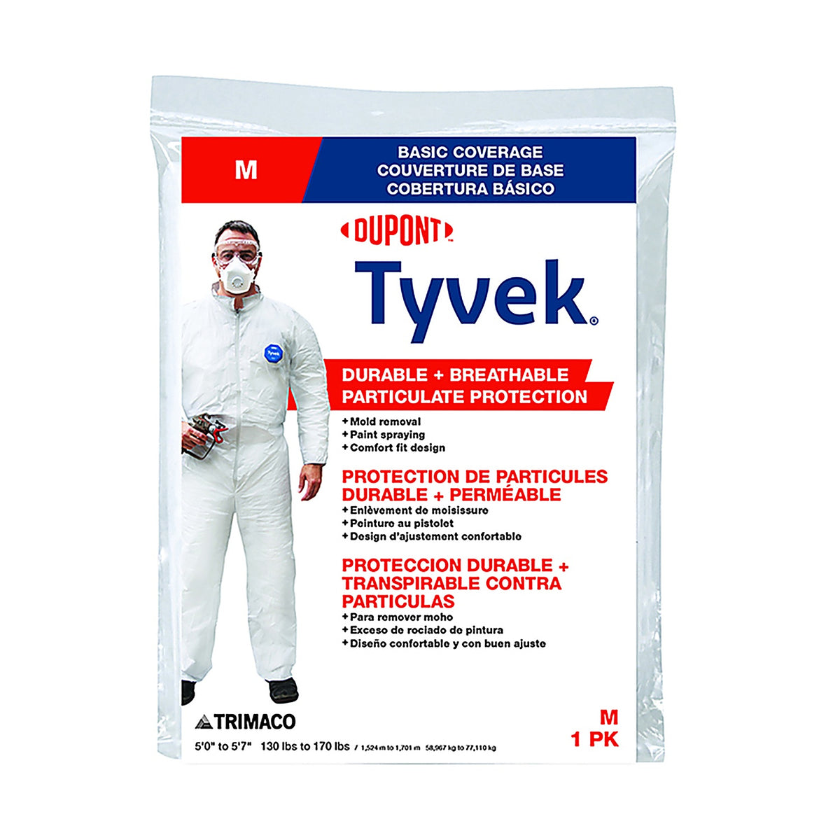Dupont - 14121 - Tyvek Coveralls White M 1 Pack