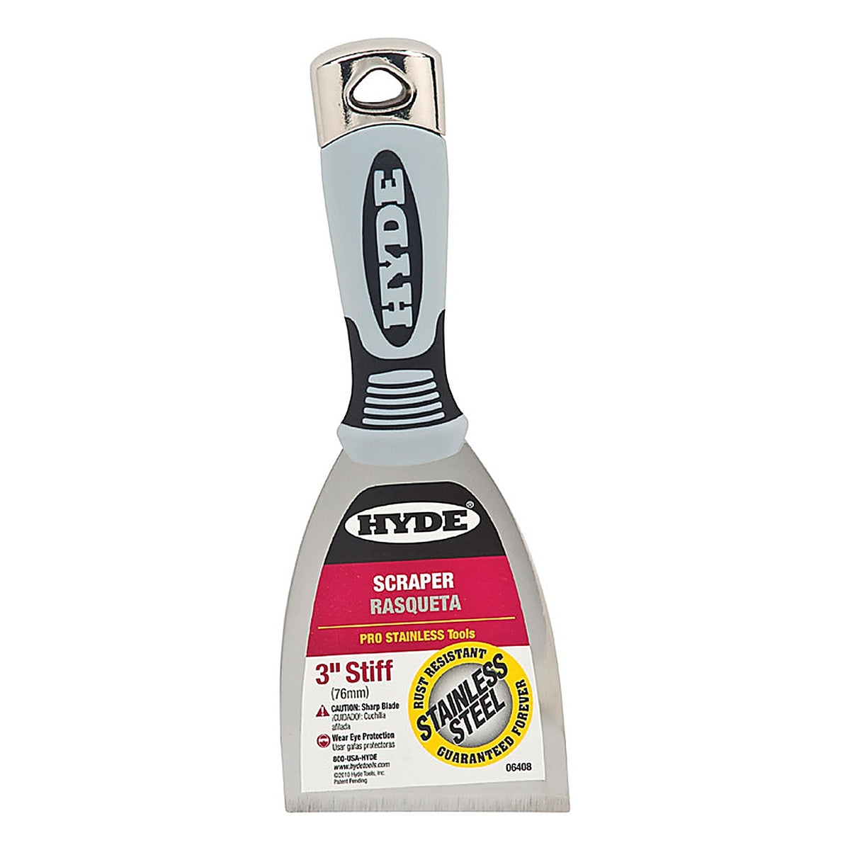 Hyde - 06408 - Pro Stainless 3 In. W Stainless Steel Stiff Scraper