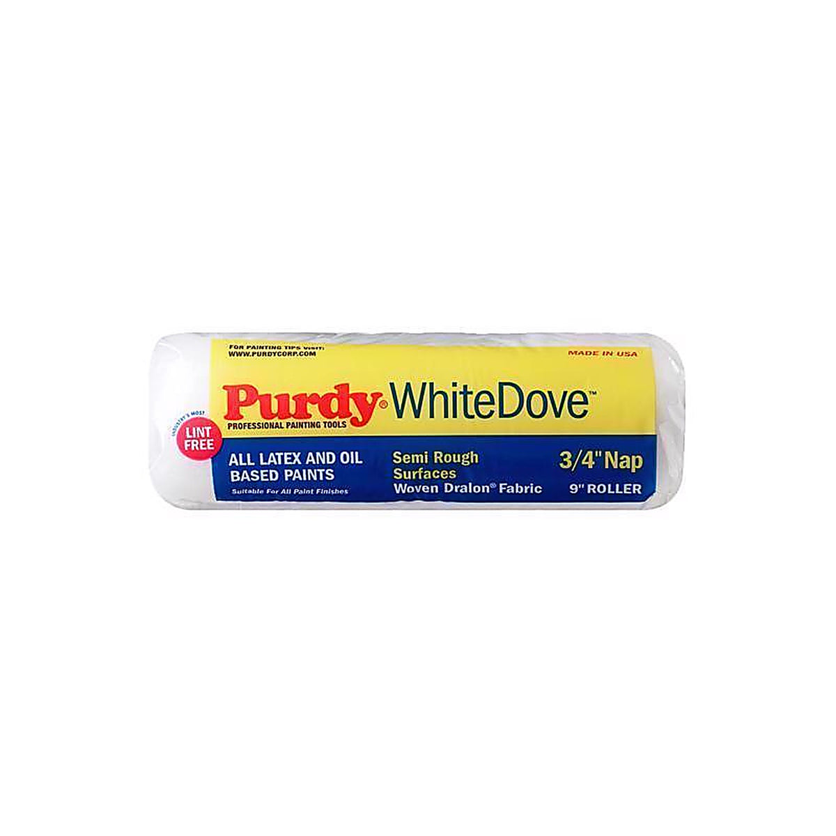Purdy 144672094 White Dove Dralon 9 in. W X 3/4 in. S Paint Roller Cover 1 pk