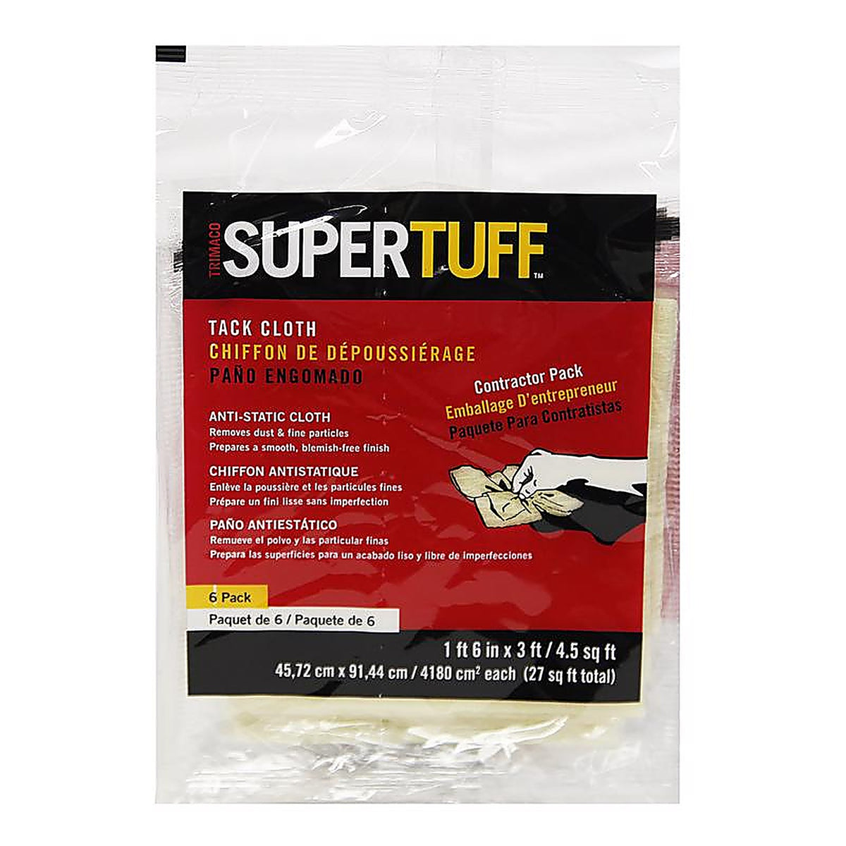 Trimaco 10506 SuperTuff 36 in. W x 18 L White Cotton Tack Cloth