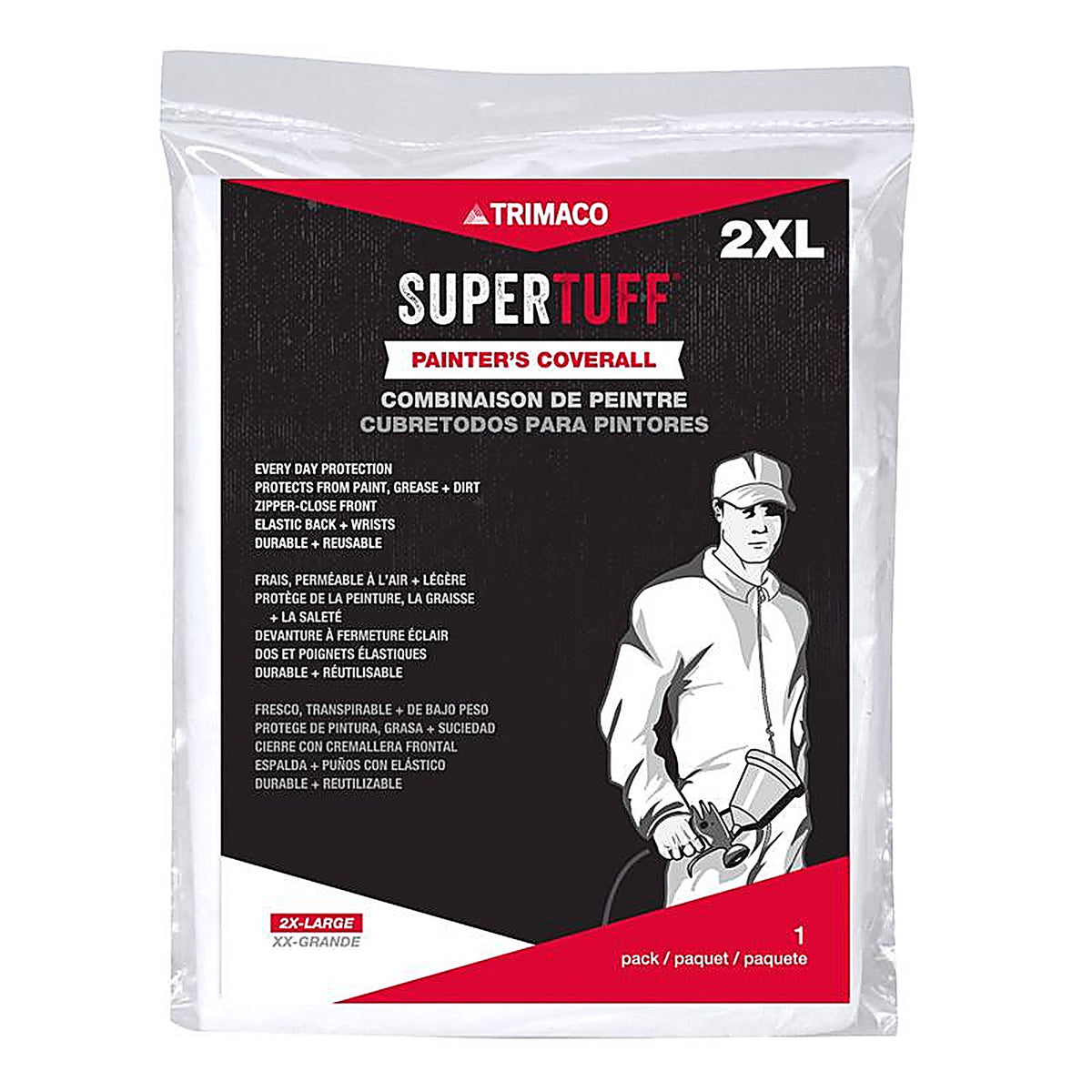 Supertuff - 09907 - Polypropylene Coveralls White 2Xlt 1 Pack