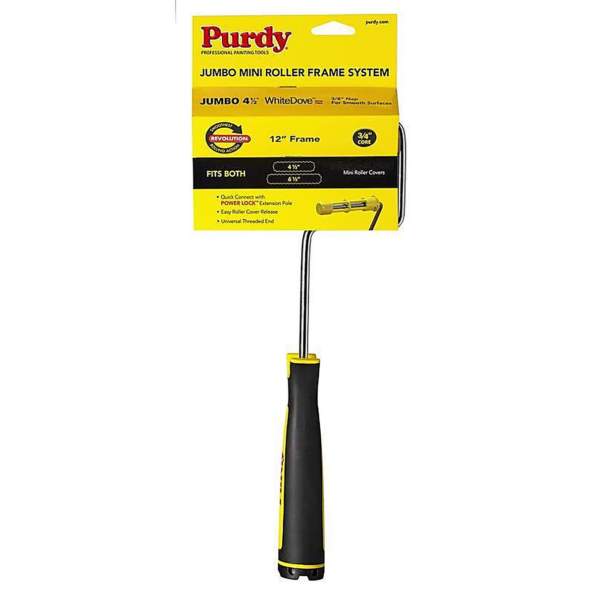 Purdy 14A784014 White Dove 4-1/2 in. W Jumbo Mini Paint Roller Frame Threaded End