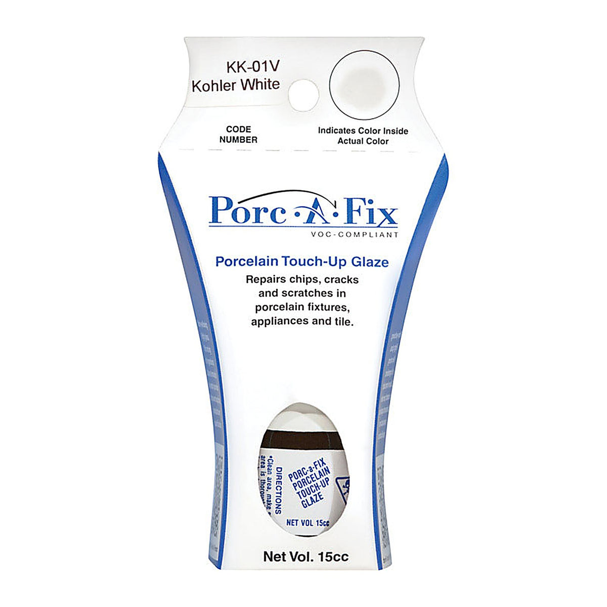Porc-A-Fix - KK-1V - Porcelain Kohler White Touch-Up Glaze 15 CC