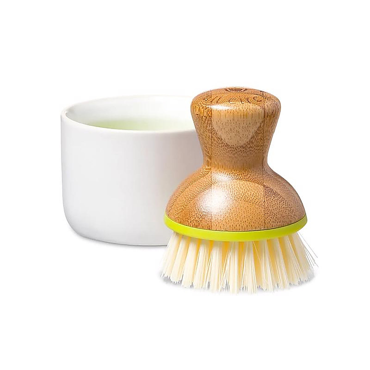 Full Circle FC12114W Bubble Up 2.36 in. W Medium Bristle 4.92 in. Bamboo Handle Mini Brush Scrubber w/Holder