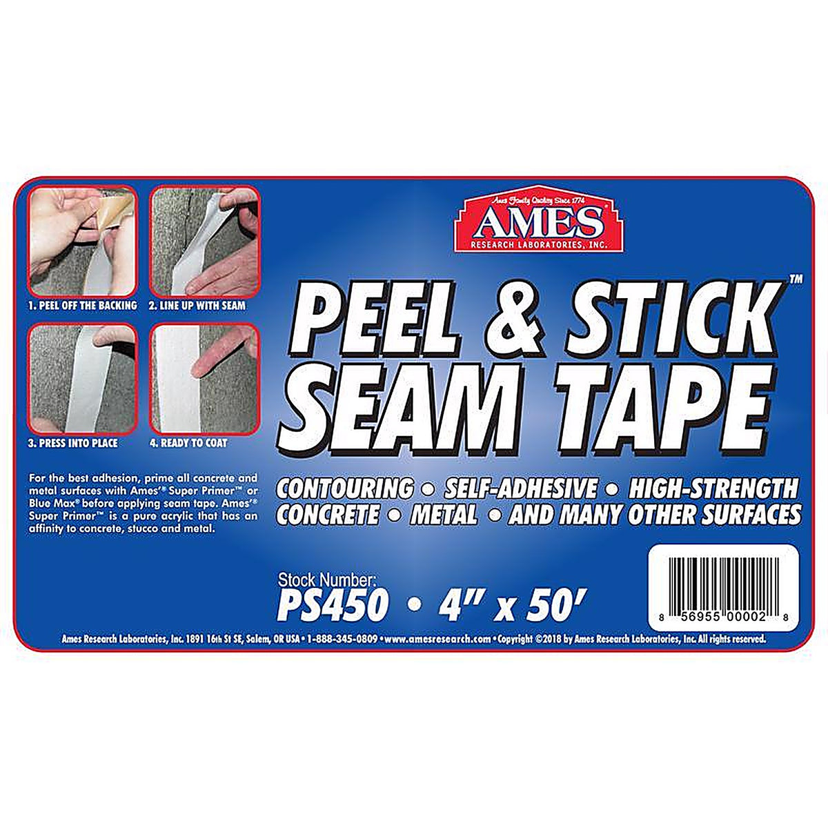 Ames PS450 Matte White Roof Tape 50 ft.