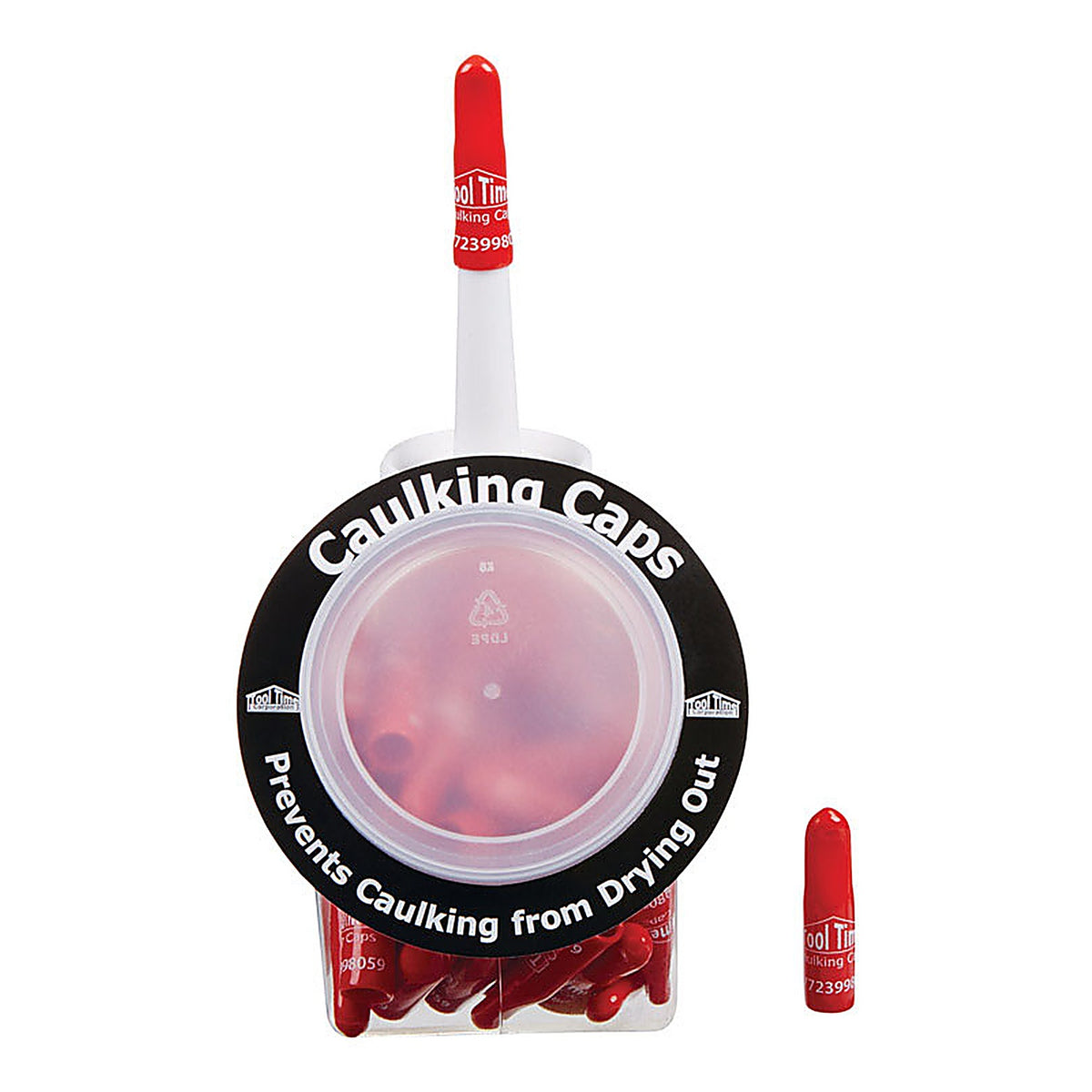 Tool Time - CC001 - Manufacturing Red Industrial Vinyl Reusable Caulking Caps 1 Pack