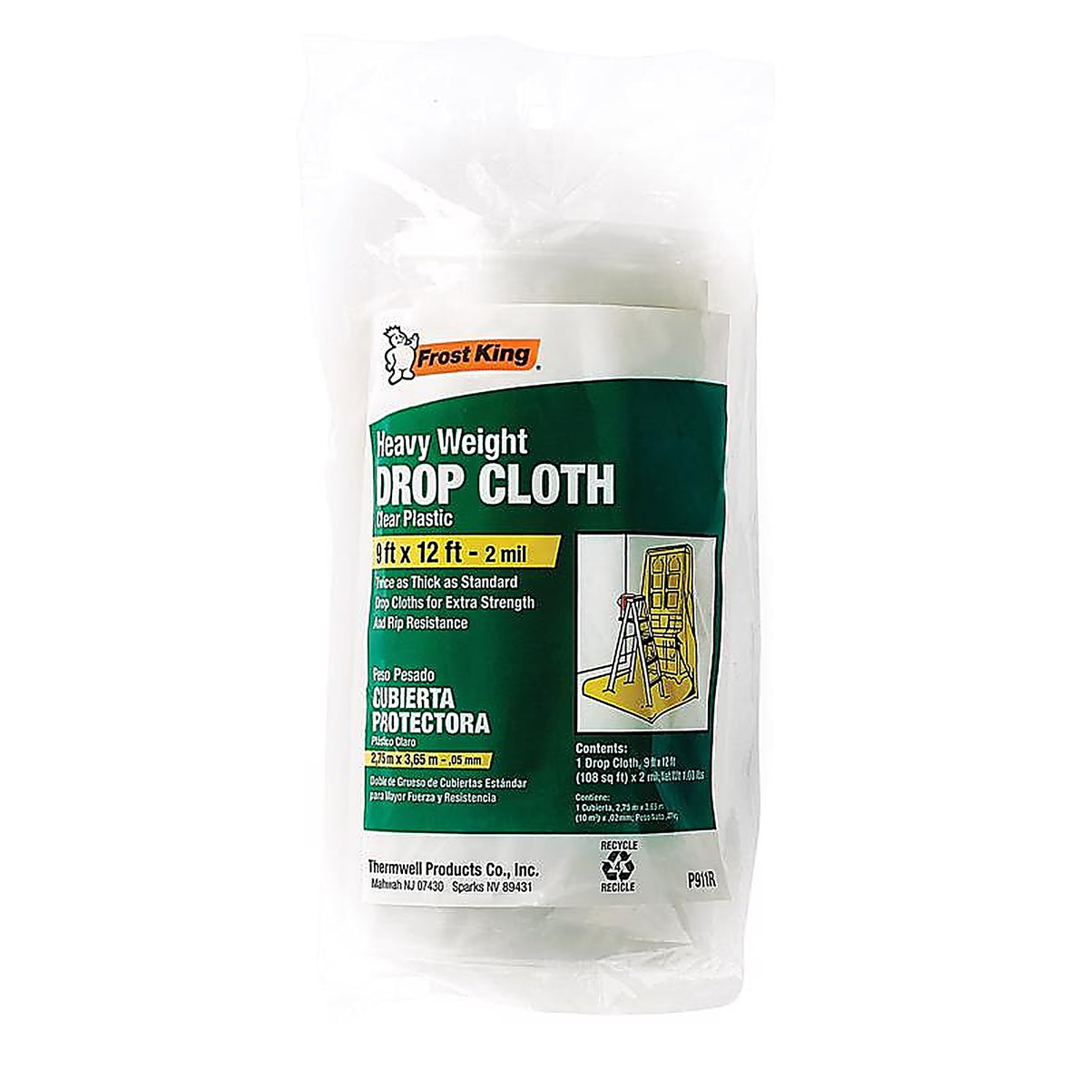 Frost King P911R 9 ft. W X 12 ft. L X 2 mil T Plastic Drop Cloth 1 pk