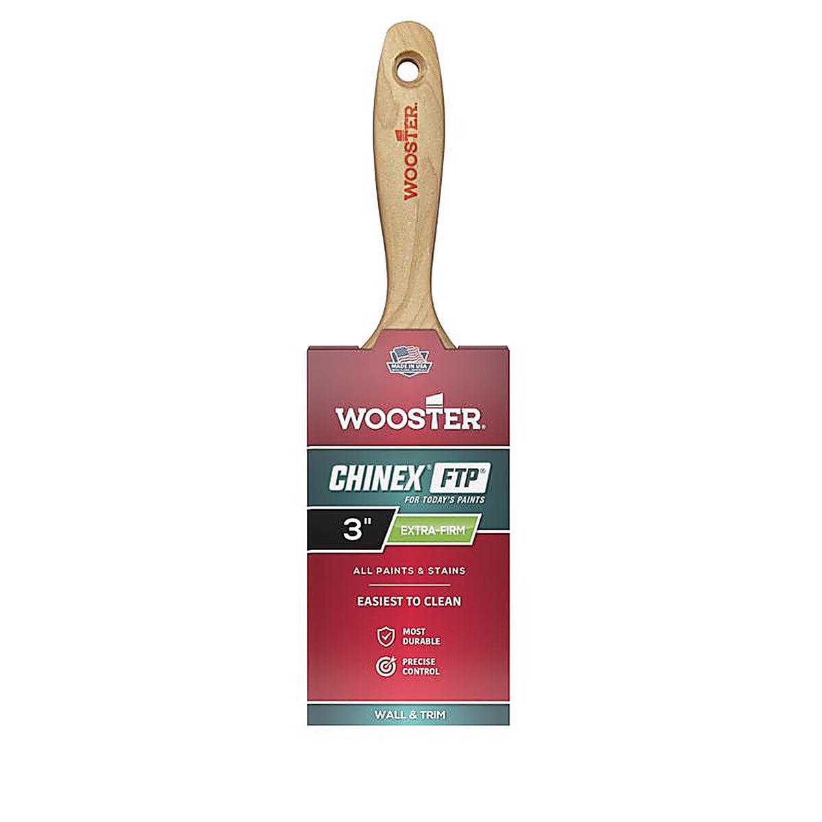 Wooster 4413-3 Chinex FTP 3 in. W Flat Paint Brush