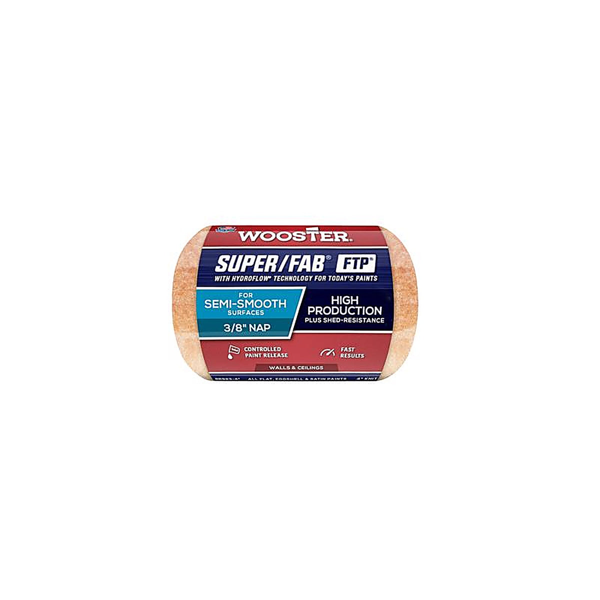Wooster RR923-4 Super/Fab FTP Synthetic Blend 4 in. W x 3/8 in. Trim Paint Roller Cover 1/Pack