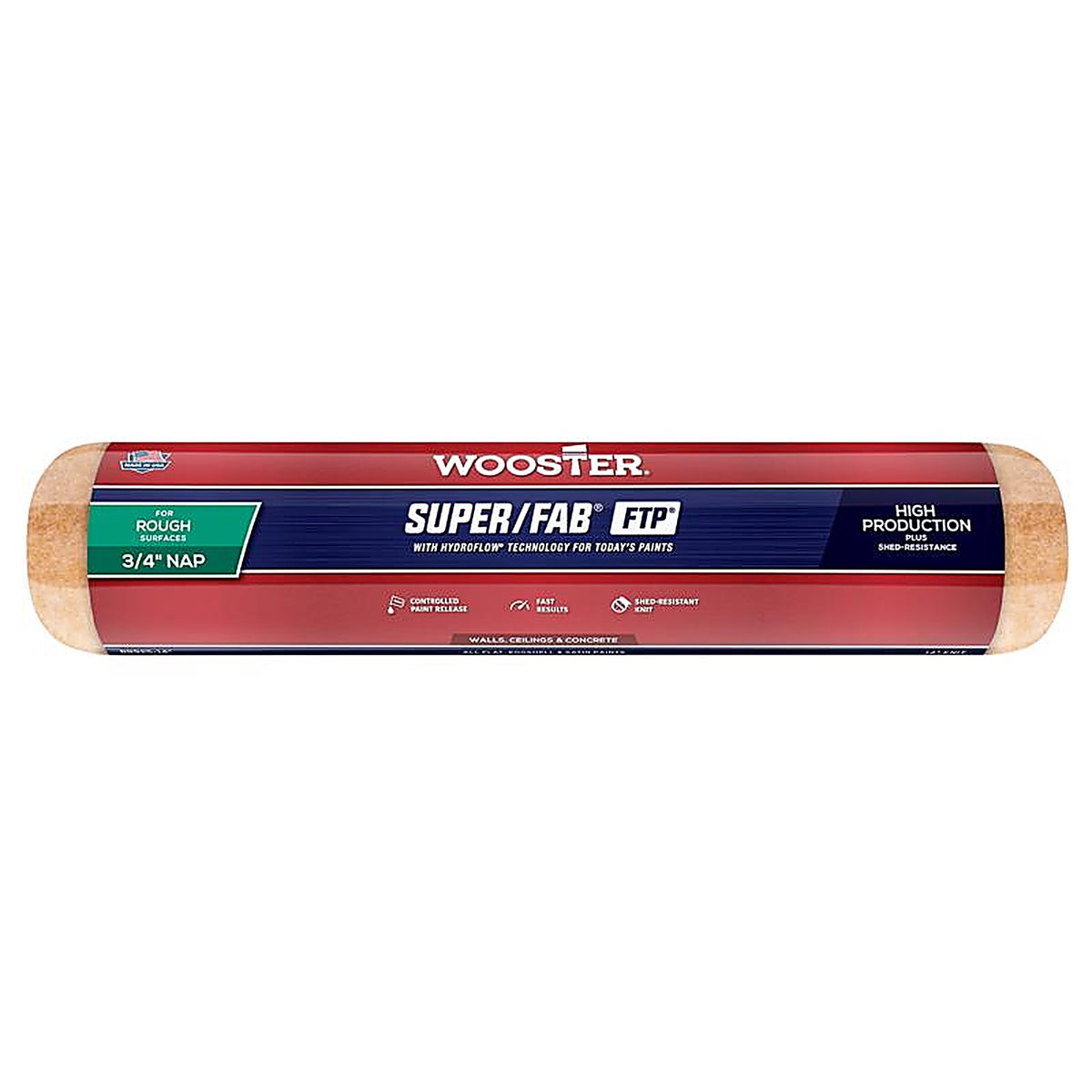 Wooster RR925-14 Super/Fab FTP Synthetic Blend 14 in. W x 3/4 in. Paint Roller Cover 1/Pack
