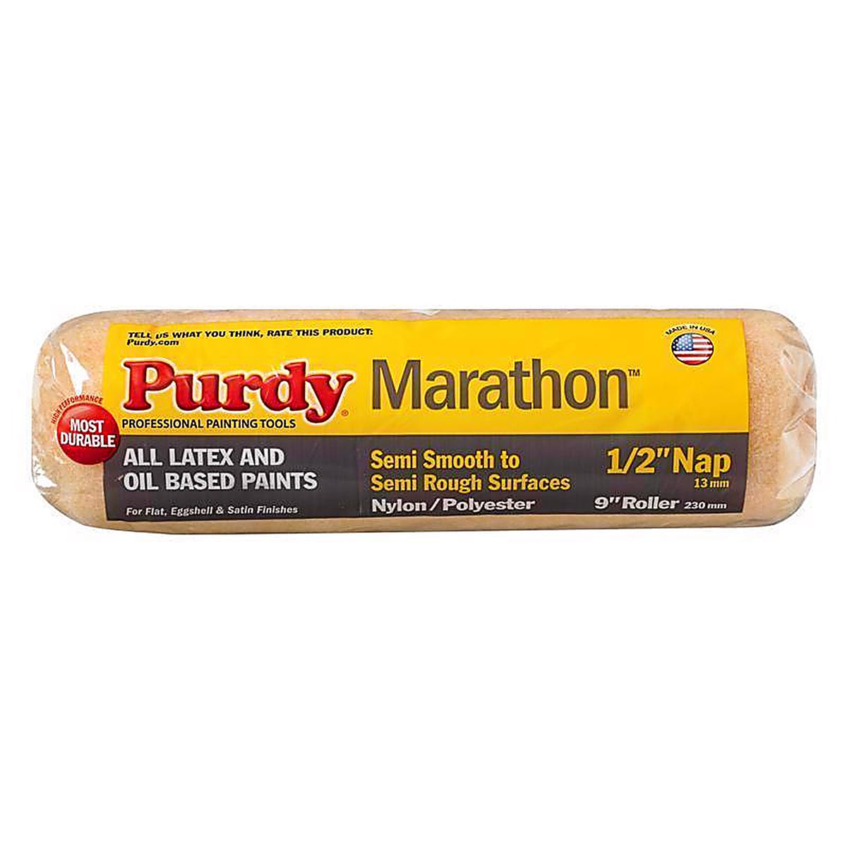 Purdy 144602093 Marathon Nylon/Polyester 9 in. W X 1/2 in. Paint Roller Cover 1 pk