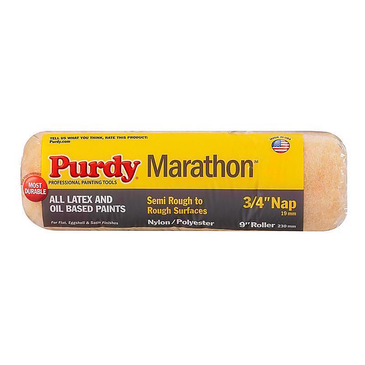 Purdy 144602094 Marathon Nylon/Polyester 9 in. W X 3/4 in. Paint Roller Cover 1 pk