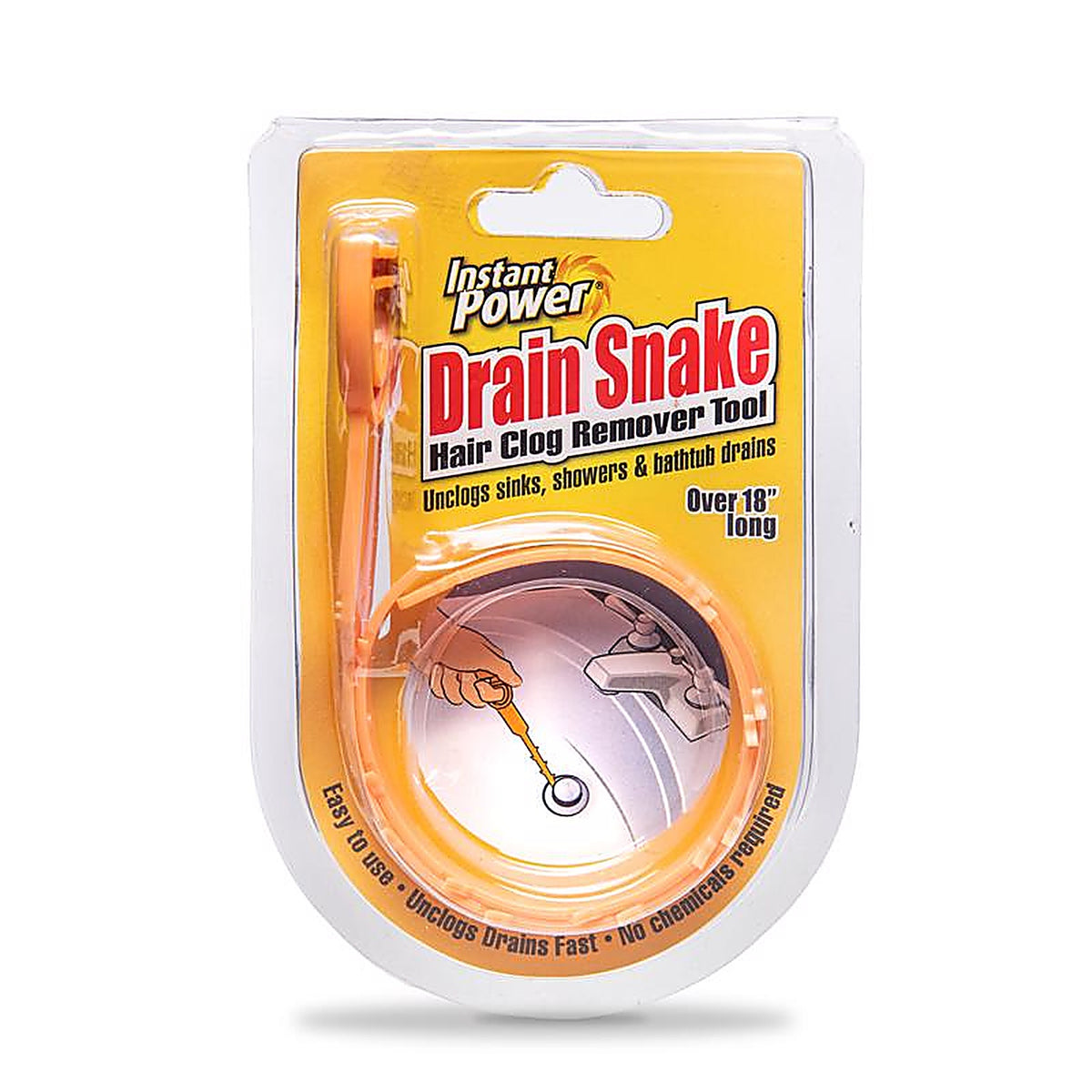 Instant Power - 2301 - Drain Snake Plastic Drain Clog Remover 18 In.
