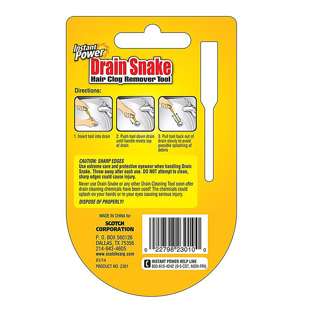 Instant Power - 2301 - Drain Snake Plastic Drain Clog Remover 18 In.